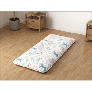 GOPLUS Matelas Futon Japonais 1 Personnes 90x200CM-Lit de Couchage Enroulable de Sol et Portable avec Sac de Transport Licorne