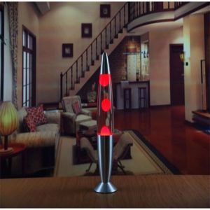 Lampe à poser - Cire Lave Du Volcan - Méduse - 25W - Alliage Daluminium - Rouge