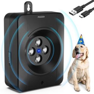 Anti Aboiement &agrave; Ultrason Longue Port&eacute;e pour Chien Voisin 10M D&eacute;tection Automatique Rechargeable pour Petit/Moyen/Gros Chien