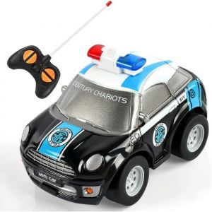 V&eacute;hicule radiocommand&eacute; - AMOUNE - Voiture de police - Noir - Pour enfants &agrave; partir de 3 ans - Int&eacute;rieur
