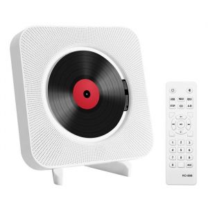 Lecteur de CD Portable - Lecteur CD Musical Mural multifuctional int&eacute;gr&eacute; dans Les Haut-parleurs HiFi Home Audio Boombox(Blanc)