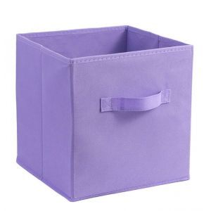Bac de rangement - KZQ - Pliable en tissu - 31x31x31CM - Violet - Avec poign&eacute;e