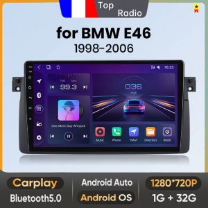 9 pouces Autoradio Android 13 Carplay voiture pour BMW E46 M3 318/320/325/330/335 Écran Tactile GPS RDS WIFI Bluetooth Junsun