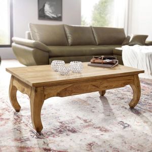 Table basse rectangulaire - WOHNLING - OPIUM - Bois massif acacia - Style oriental