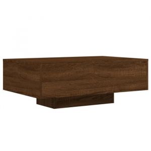 Table basse - MOTHINESSTO - Chêne marron - 85x55x31 cm - Lumières LED - Design contemporain