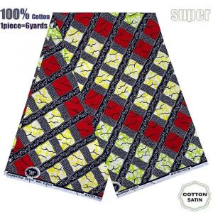 Tissu - Super Wax - Hollandais African Wax Fabric - 6 Yards - Haute Qualité pour Robe de Mariage et Blazer - Type 205