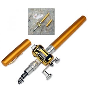 Canne &agrave; p&ecirc;che pliable de poche VVIKIZY - Mini kit de moulinet - Stylo canne &agrave; sport peche