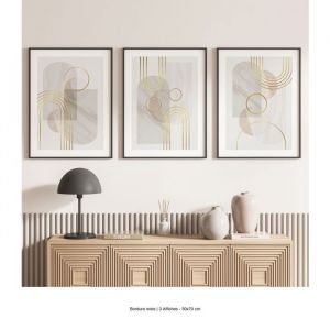 Lot de 3 Affiches / Posters Triptyque - Lumal&eacute;a - 3617689994482 - Boho - Bordure noire - 3 Affiches - 50x70 cm