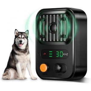 Automatique Boitier Ultrason Anti Aboiement Chien avec 3 Modes Audio et Ultrasons Dispositif Anti-aboiement Noir