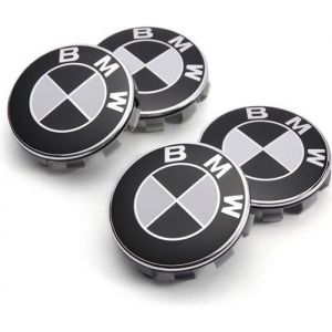 4 Logo Bmw Noir Et Blanc 56mm Centre De Roue Cache Moyeu Jante Embl&egrave;me Jantes Insigne