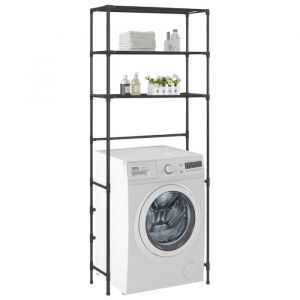 Nouveau Meuble rangement sous machine &agrave; lave - BMD - Support de rangement au-dessus lave-linge 3 niveaux 69x28x169cm DECO -