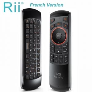 Rii Mini clavier i25 télécommande sans fil 2.4 ghz AZERTY français pour boîtier Smart TV Android IPTV HTPC
