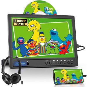YSFMODE-Lecteur DVD Voiture 125 - Écran Appuie-Tête Ventouse USB/TF 1080P HDMI/AV Sans Batterie Pour Enfants