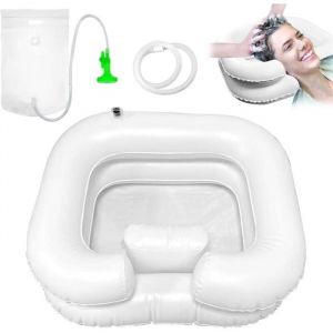 Lavabo &agrave; Cheveux Gonflable Avec pommeau de douche et sac &agrave; eau Bassin Gonflable pour Laver Bac &agrave; shampoing gonflable Syst