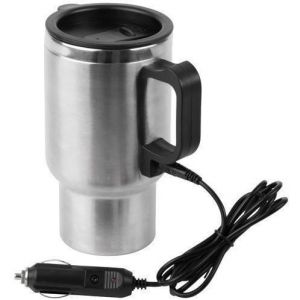 Mug - CAO - 12 V - Avec poign&eacute;e - 50 cl - inox et noir