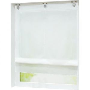 JOYSWAHL Store romain enrouleur Rideaux de cuisine chambre Blanc Uni Polyester L/H 45x150cm