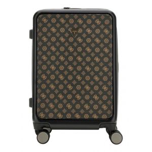 Valise cabine - GUESS - Verona - Marron foncé / Ocre - 33x54x21 cm - 4 roulettes silencieuses