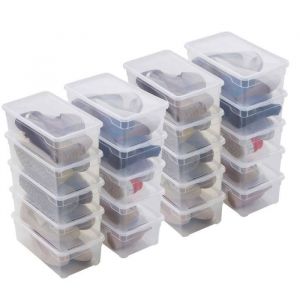 Lot de 20 boites de rangement pour chaussures en plastique transparent avec couvercle Sundis CLEAR BOX 5L