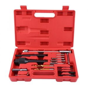 Kit Coffret extracteur bougie de pr&eacute;chauffage cass&eacute; et r&eacute;paration de filetage 16pcs