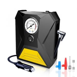 Gonfleur de pneu de voiture Portable 12V compresseur dair avec Manomètre et Lumière LED prise allume-cigare pour voiture SUV MPV