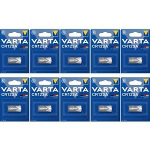 VARTA CR123A (10 blisters de 1 batteries / 10 Piles) CR 123 LITHIUM 123A