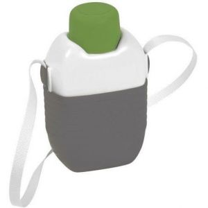 Gourde isotherme - EDA - 1L - Gris galet blanc - Bouchon vert matcha