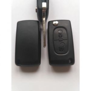 Clé Plip Télécommande Peugeot 107 207 307 308 407 807 PARTNER EXPERT 2 bouton /CE0536 avec place pour pile / lame avec rainure