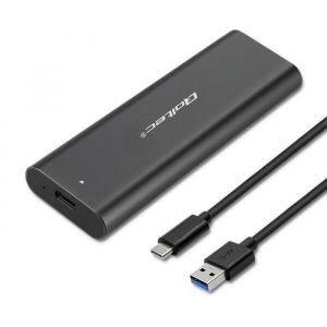 Enclosure SSD - Qoltec - M2 SATA/NVME - USB Type C - 10 Gb/s - Blanc