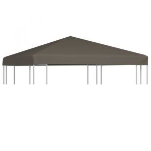 5841NEU- Toile supérieure de gazeboToile de rechange pour pavillon tonnelle tente imperméable 310 g-m² 3x3 m Taupe