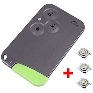 Coque Carte de Clé Plip 3 Boutons Compatible pour Mégane2 Laguna2 Scenic2 Clio3 Modèle Phare/FEU avec Lame + 3 Boutons Switchs