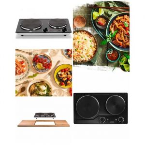 Plaque de cuisson &eacute;lectrique encastrable 2 foyers - LIVOO - 2500 W - 2 foyers &Oslash;155/185 cm - Thermostats ind&eacute;pendants