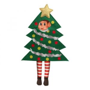 D&Eacute;GUISEMENT SAPIN DE NO&Euml;L LUTIN FARCEUR 21.5X26CM  Vert Anis Menthe Eau
