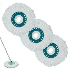 3 Pièces Têtes de Balai Rechange Leifheit Clean Twist Disc Mop Microfibre Très Absorbante Convient à Tous Les Types de Sols