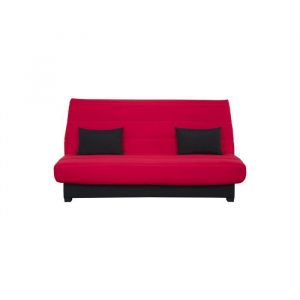 Banquette convertible Clic clac CECILIA - RELAXIMA - Couchage 130 x 190 rangement int&eacute;gr&eacute; pearl rouge