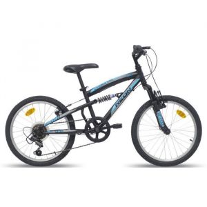 Vélo enfant VTT 20 Tout Suspendu équipé de 6 vitesses Shimano TY21 par poignée tournante + Freins V-Brake