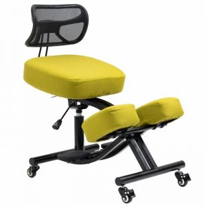 Kenoko OKNEEL PRO – Siège Assis Genoux Ergonomique en Lin  Chaise de Bureau Réglable  Dossier Respirant & Roulettes  Vert