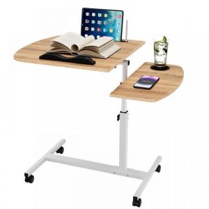 MIPAN.Table pour ordinateur portable 60 x 40 cm.Bureau - Rehausse Bureau.avec plateau pour clavier.Réglable en hauteur.Marron