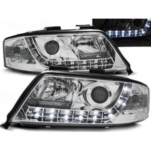 Paire de feux phares Audi A6 C5 de 2001 a 2004 Daylight led chrome-27361063