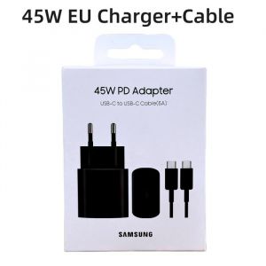 Chargeur Samsung 45W Charge super rapide adaptateur certifié UE pour Galaxy Z possède 5 4 3 Flip 5 4 3 S23 S24 Ul[H214]