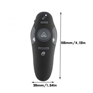 Stylo pointeur laser télécommandé RF pour présentateur PowerPoint USB 24 GHz noir