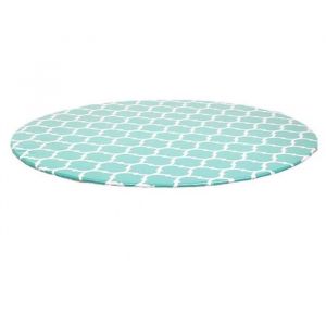 Nappe étanche Nappe PVC Nappe ronde en Flanelle élastique Housse de table Table Table motif tissé adaptée au diamètre 110-140cm -