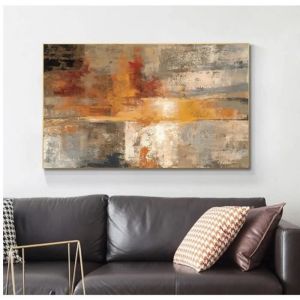 Tableaux Muraux Modernes pour Salon Style Abstrait Peinture sur Toile Art Mural Affiches Impressions D&eacute;coration 30x60cm avec Cadre