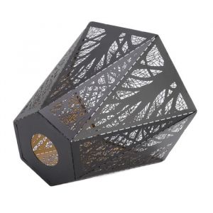 Abat-jour - QIILU - Design Moderne - Fer Forg&eacute; - E27 - D&eacute;cor Naturel en Ombre dArbre