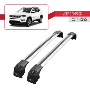 Pour Jeep Compass 2017-2025 Barres de Toit ACE-2 Railing Porte-Bagages de voiture / Gris