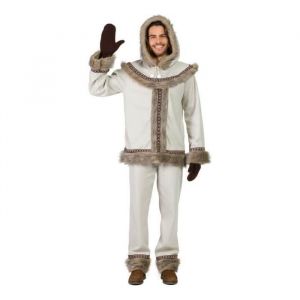 D&eacute;guisement d&acute;Esquimau pour homme - Disfrazzes - Inuit ou Lapon - Capuche pantalon veste gants