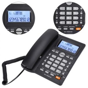 Dilwe Téléphone filaire avec répondeur Téléphone Filaire à 2 Ports avec Affichage Identification de lAppelant et