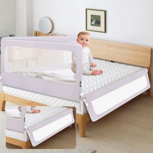 MIPAN.Barri&egrave;re de lit pour Enfant - Barri&egrave;re de Securite de Lit Adulte -Toddler Bed Guard - 175 x 70 x 26cm - Gris