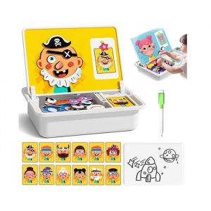 Bo&icirc;te &agrave; Puzzle magn&eacute;tique Enfants avec Jeu et Planche &agrave; dessi Jeu dhabillage magn&eacute;tique du Visage Poup&eacute;e dhabillage magnetique
