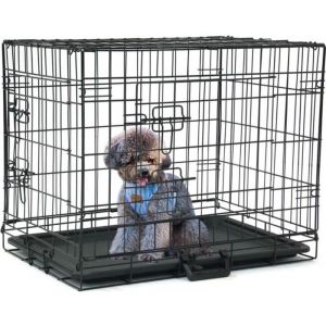 Cage pour Chien de transport pliante en métal 60 x 43 x 50 cm Noir
