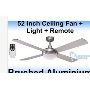 Lumi&egrave;re de ventilateur de plafond en bois de 52 pouces avec t&eacute;l&eacute;commande pour argent de salon de chambre &agrave; coucher int&eacute;rieure